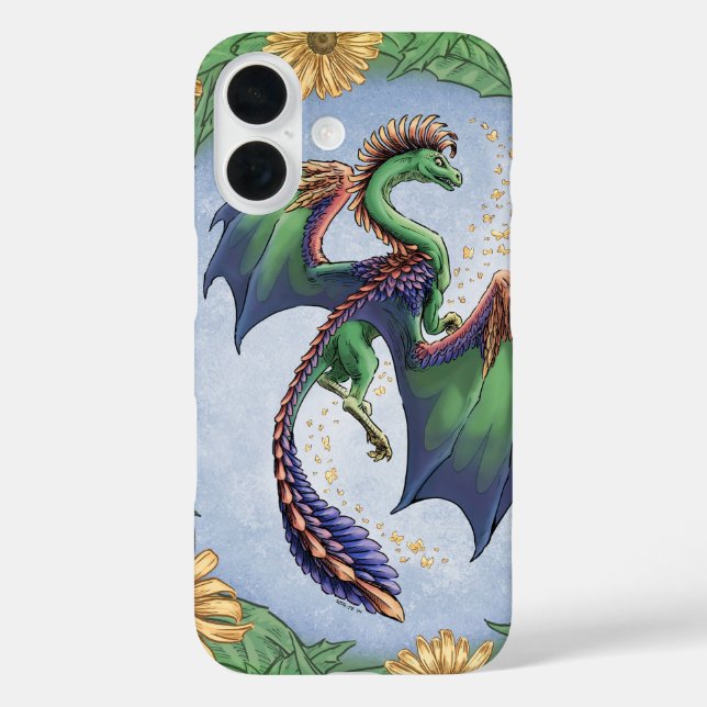 "Dragon of Summer" Flowers and Leaves Fantasy Art Case-Mate iPhone Case (Back)