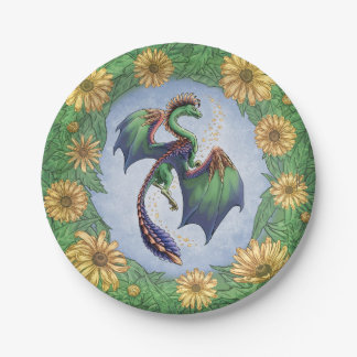 Dragon of Summer Nature Fantasy Art Paper Plates