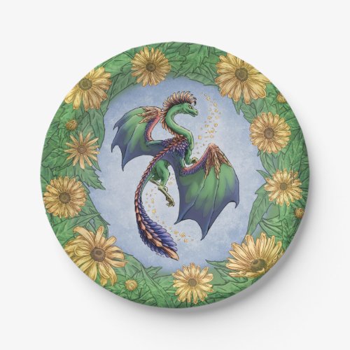 Dragon of Summer Nature Fantasy Art Paper Plates
