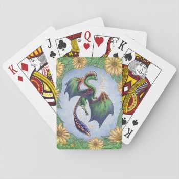 Dragon Of Summer Nature Fantasy Art Playing Cards by critterwings at Zazzle