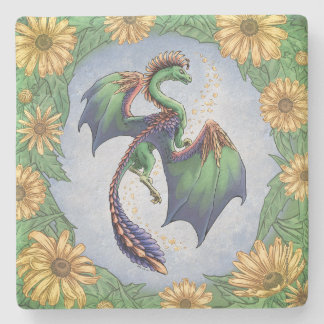 Dragon of Summer Nature Fantasy Art Stone Coaster