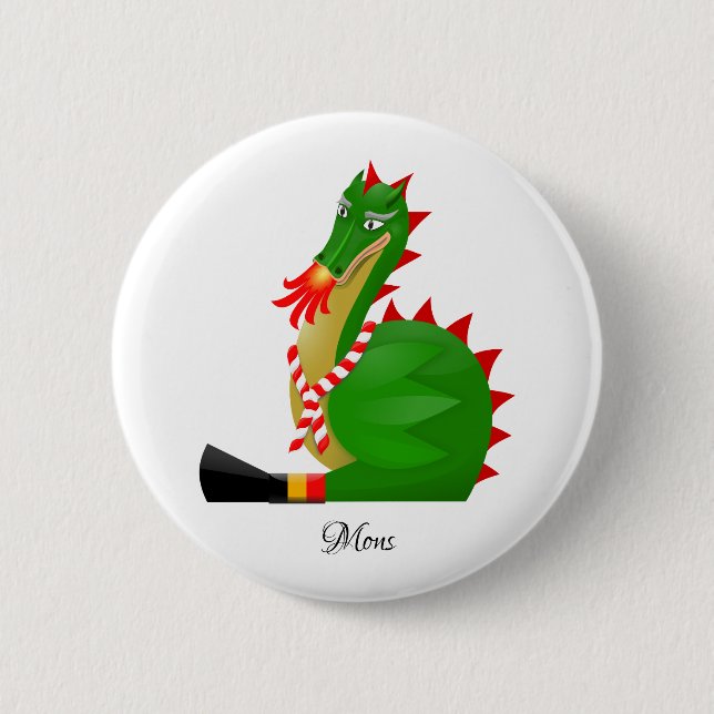 Dragon of the city Mons, Belgium Pinback Button (Front)