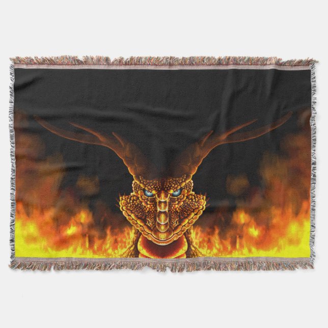 Dragon of the Fire Cave Throw Blanket (Front)
