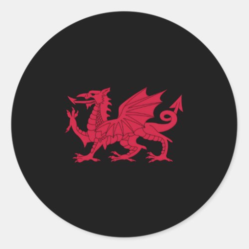 Dragon Of Wales Flag Welsh Cymru Flags Classic Round Sticker