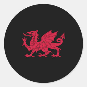 Dragon Of Wales Flag Welsh Cymru Flags Classic Round Sticker