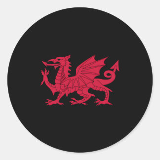 Dragon Of Wales Flag Welsh Cymru Flags Classic Round Sticker