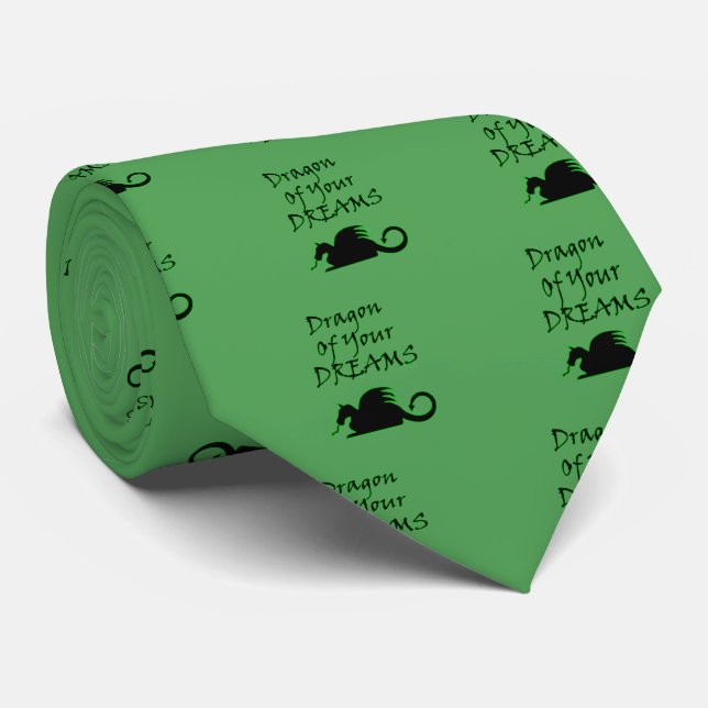 Dragon Of Your Dreams (Black) Neck Tie (Rolled)
