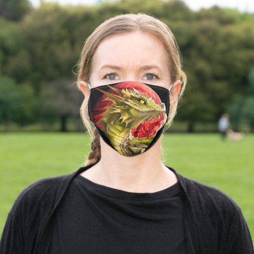 Dragon on Bloody Moon Adult Cloth Face Mask