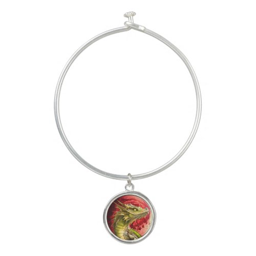 Dragon on Bloody Moon Bangle Bracelet