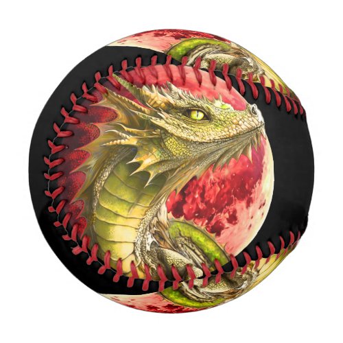 Dragon on Bloody Moon Baseball