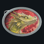 Dragon on Bloody Moon Belt Buckle<br><div class="desc">Powerful Dragon Portrait on Red Bloody Full Moon Digital Painting. Art Copyright BluedarkArt.</div>