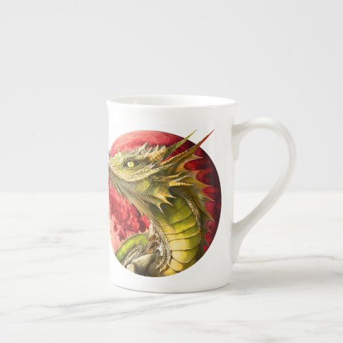 Dragon on Bloody Moon Bone China Mug