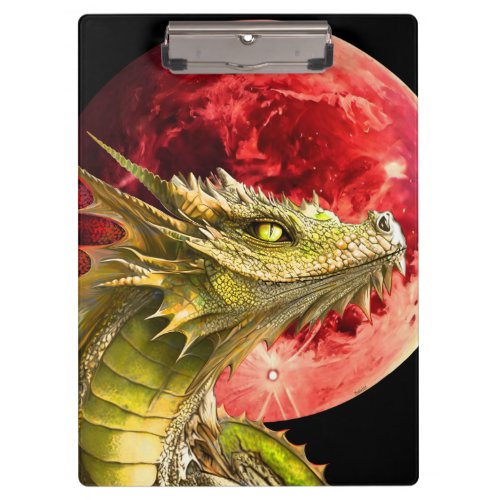 Dragon on Bloody Moon Clipboard