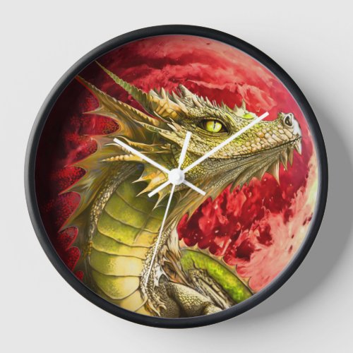 Dragon on Bloody Moon Clock