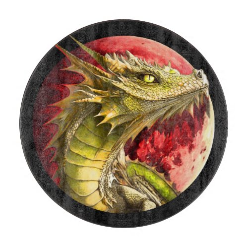 Dragon on Bloody Moon Cutting Board