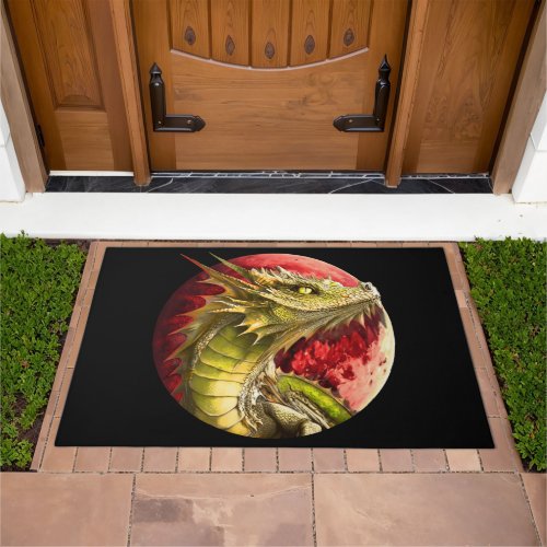 Dragon on Bloody Moon Doormat