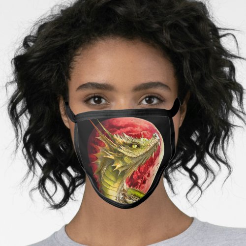 Dragon on Bloody Moon Face Mask