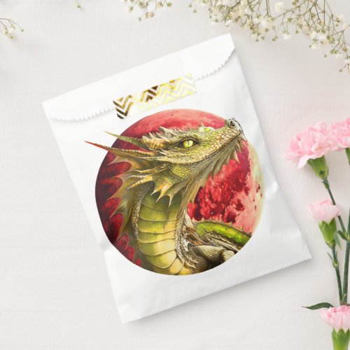 Dragon on Bloody Moon Favor Bag