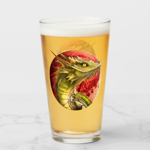 Dragon on Bloody Moon Glass