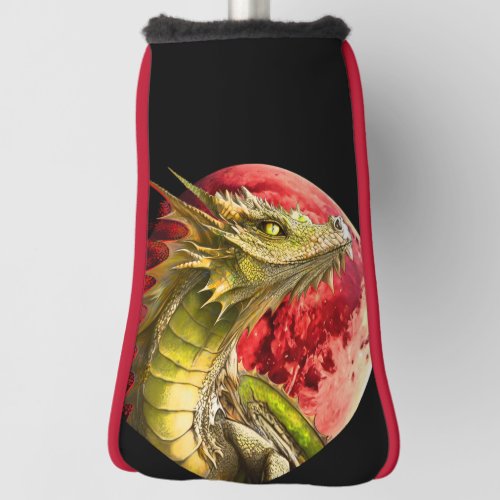 Dragon on Bloody Moon Golf Head Cover