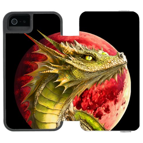 Dragon on Bloody Moon iPhone SE55s Wallet Case