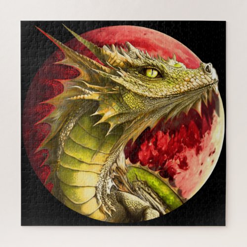 Dragon on Bloody Moon Jigsaw Puzzle