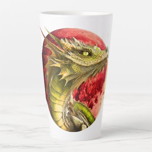 Dragon on Bloody Moon Latte Mug