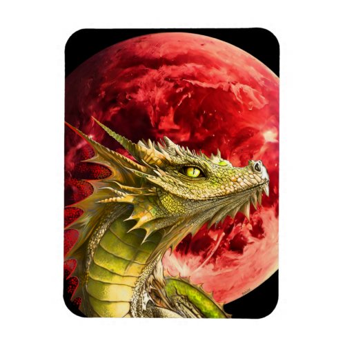 Dragon on Bloody Moon Magnet