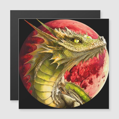 Dragon on Bloody Moon Magnetic Invitation