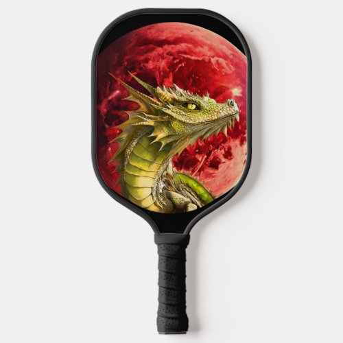 Dragon on Bloody Moon Pickleball Paddle