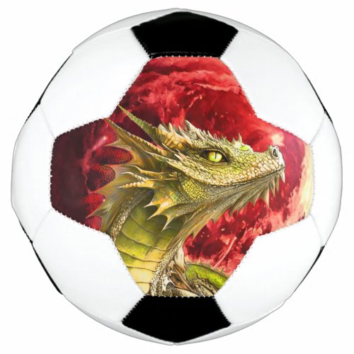 Dragon on Bloody Moon Soccer Ball