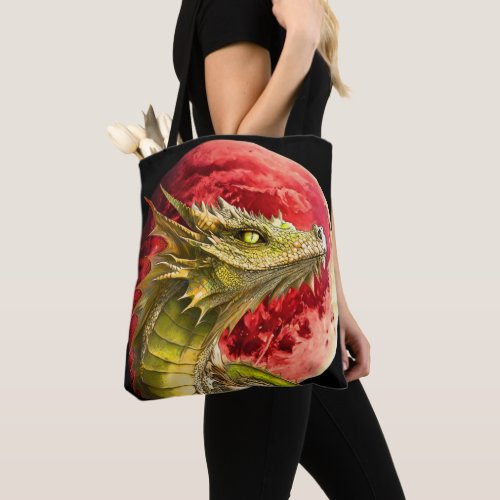 Dragon on Bloody Moon Tote Bag