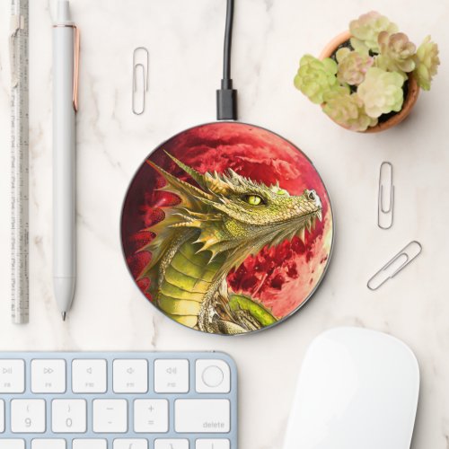 Dragon on Bloody Moon Wireless Charger