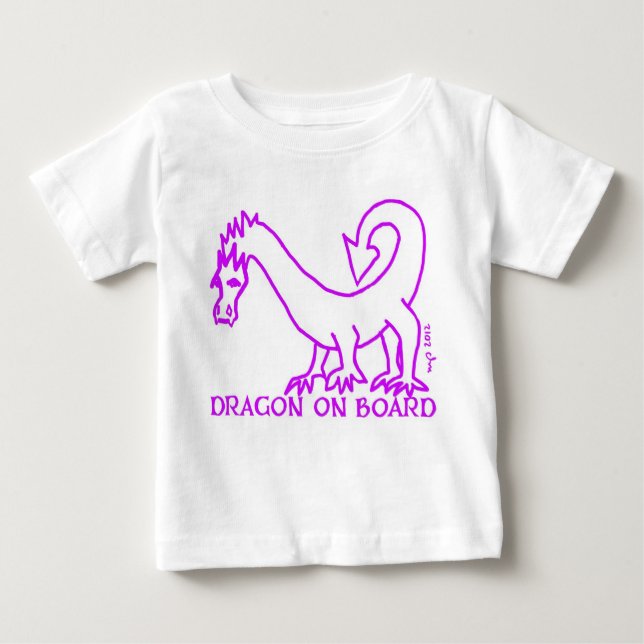 DRAGON ON BOARD! baby tee MAGENTA 2 (Front)