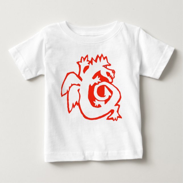 DRAGON ON BOARD! baby tee RED (Front)
