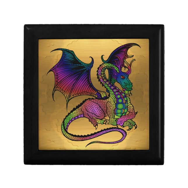 dragon on gold gift box (Front)