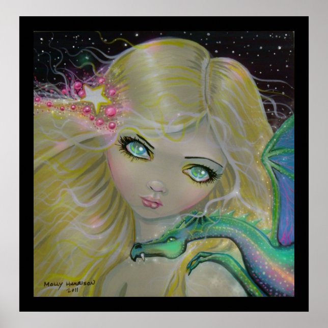 Dragon on my Shoulder Fantasy Dragon Fairy Poster (Front)