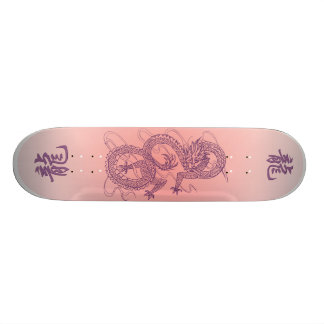 DRAGON ON PINK SKATEBOARD DECK