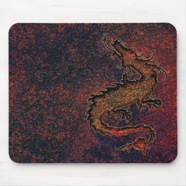 dragon on rusty metallic background mouse pad (Front)
