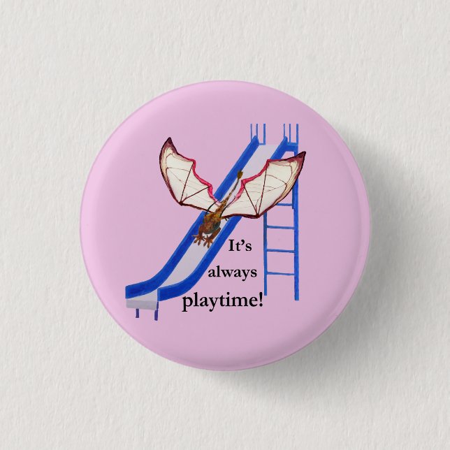 Dragon on Slide Pinback Button (Front)