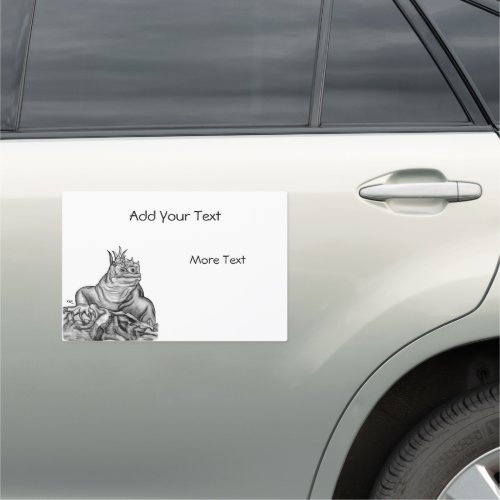 Dragon on the Rock  black and white Design Car Magnet