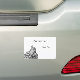 Dragon on the Rock , black and white Design Car Magnet