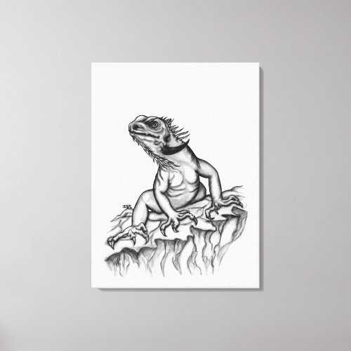 Dragon on the Rock Canvas Print