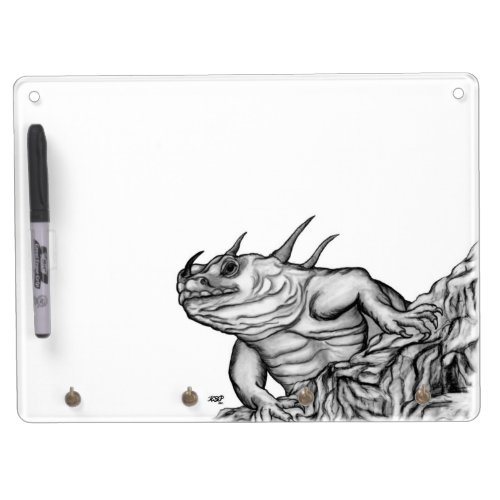 Dragon on the Rock Dry Erase Board With Keychain Holder