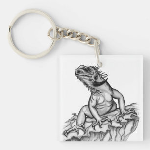 Dragon on the Rock Keychain