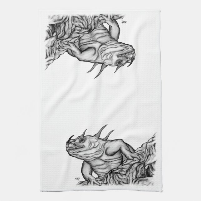 Dragon on the Rock Kitchen Towel (Vertical)