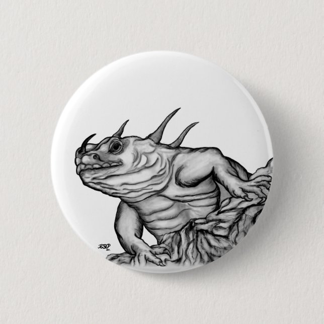 Dragon on the Rock Pinback Button (Front)