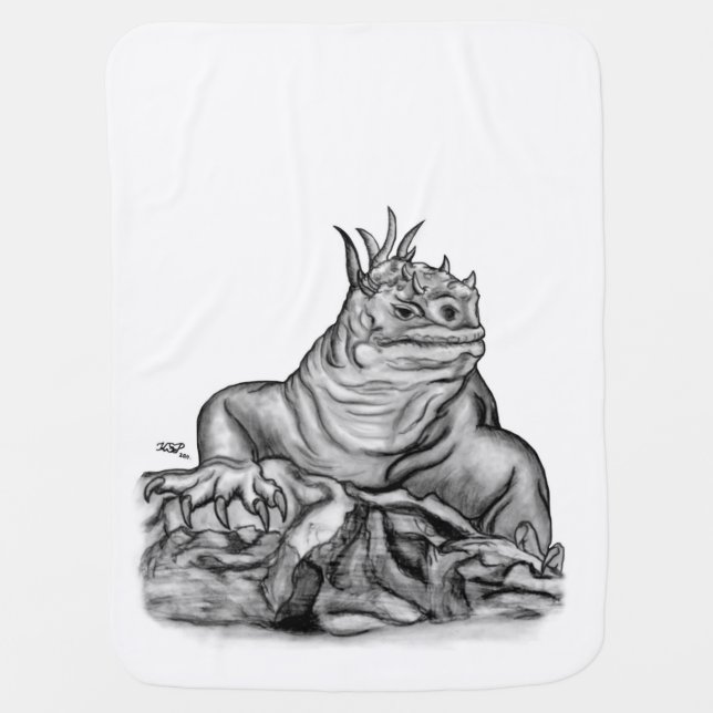 Dragon on the Rock Stroller Blanket (Front)
