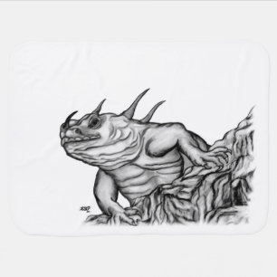 Dragon on the Rock Stroller Blanket