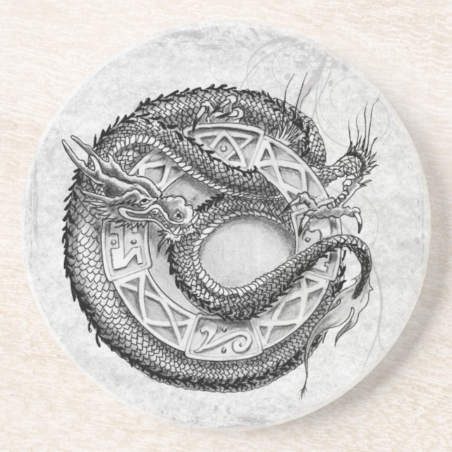 Dragon Ornamental Drink Coaster (Front)